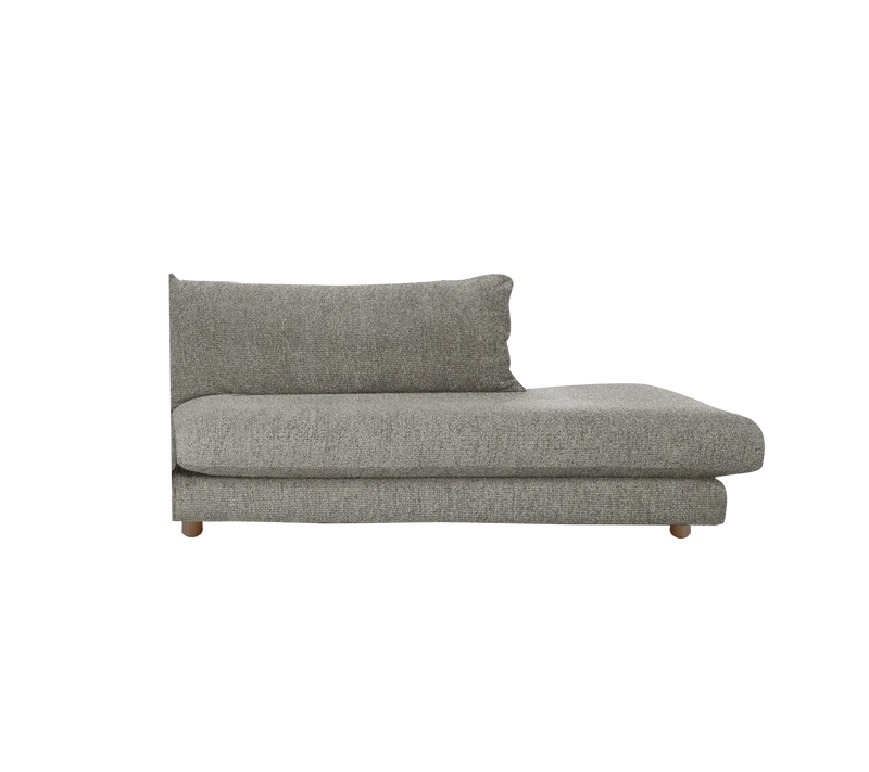 Bloom open-end sofa module, left with teak legs