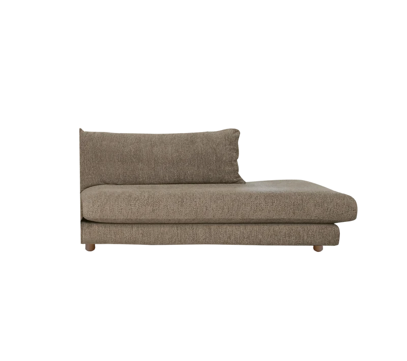 Bloom open-end sofa module, left with teak legs