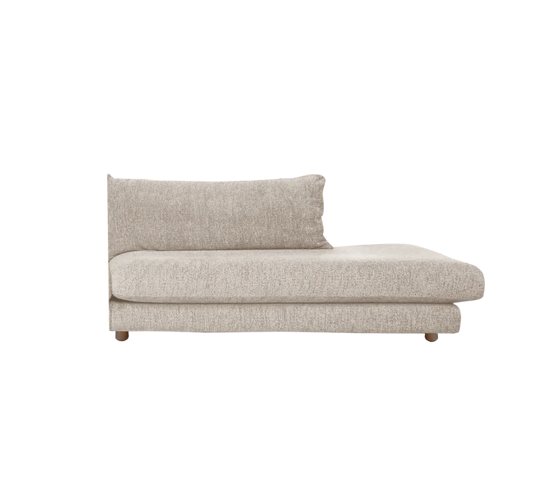 Bloom open-end sofa module, left with teak legs