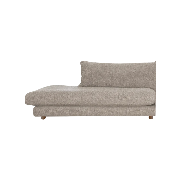 Bloom open-end sofa module, right with teak legs