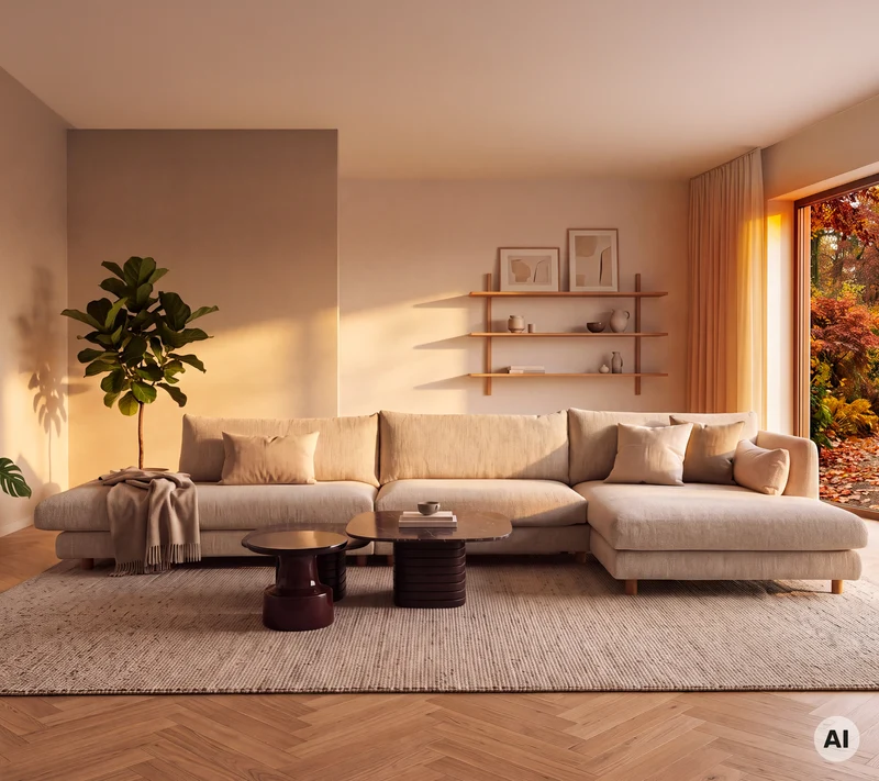 Bloom open-end sofa module, right with teak legs
