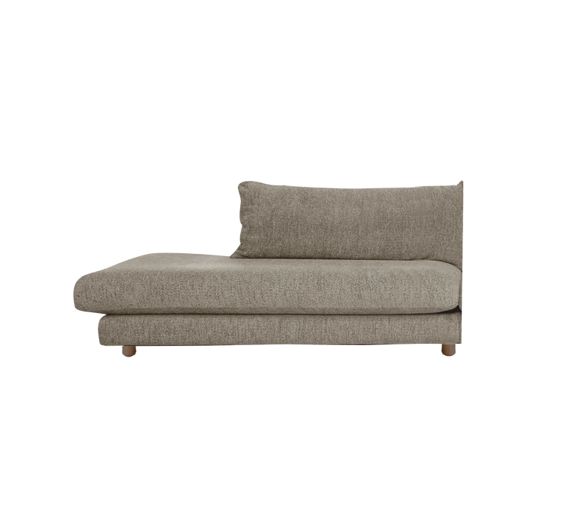 Bloom open-end sofa module, right with teak legs