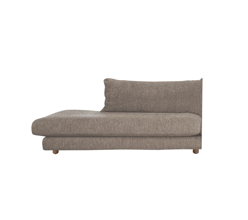 Bloom open-end sofa module, right with teak legs