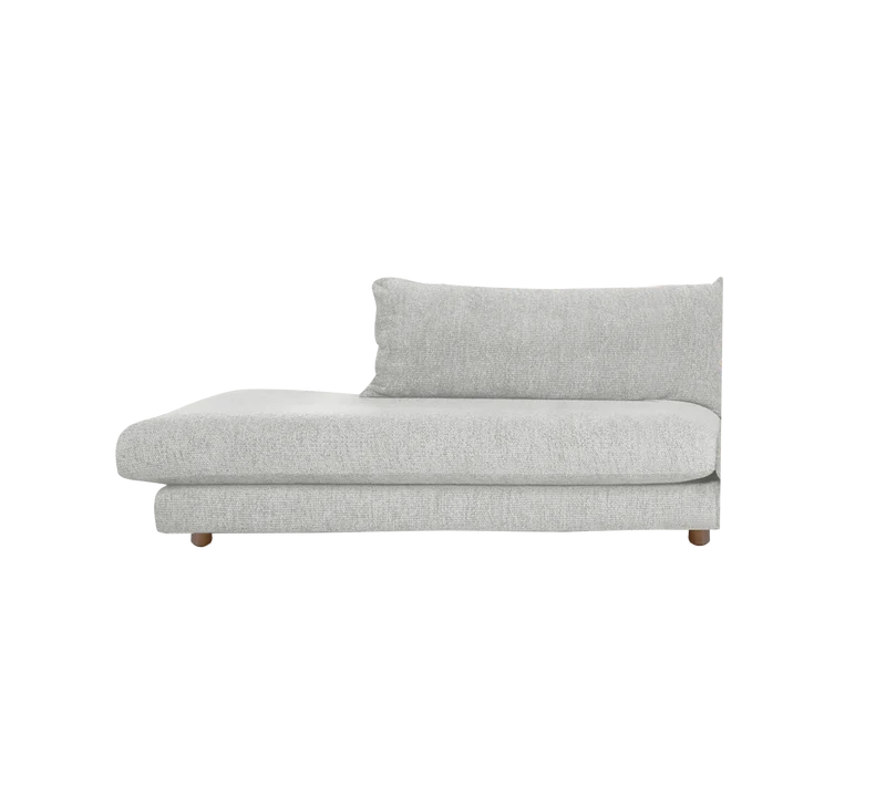 Bloom open-end sofa module, right with teak legs