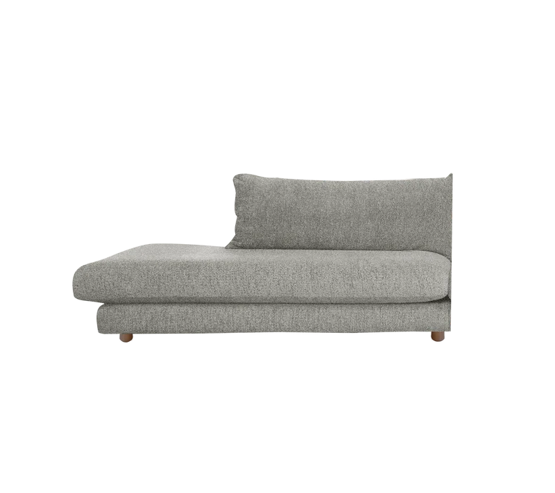 Bloom open-end sofa module, right with teak legs