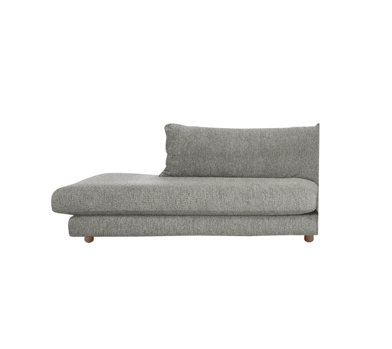 Bloom open-end sofa module, right with teak legs