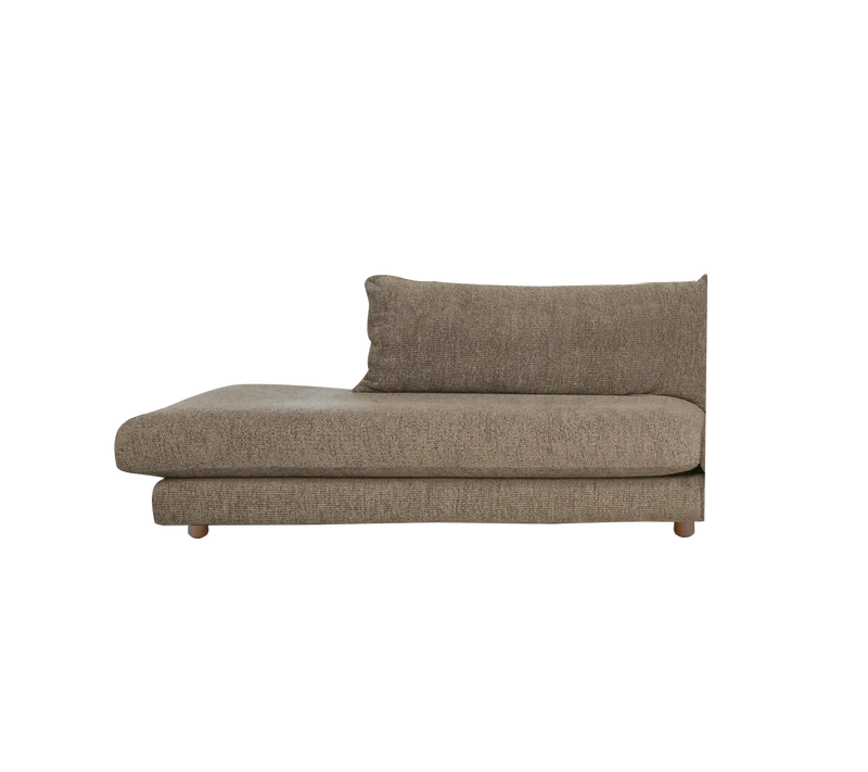 Bloom open-end sofa module, right with teak legs