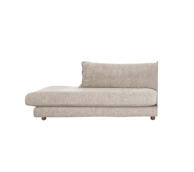 Bloom open-end sofa module, right with teak legs
