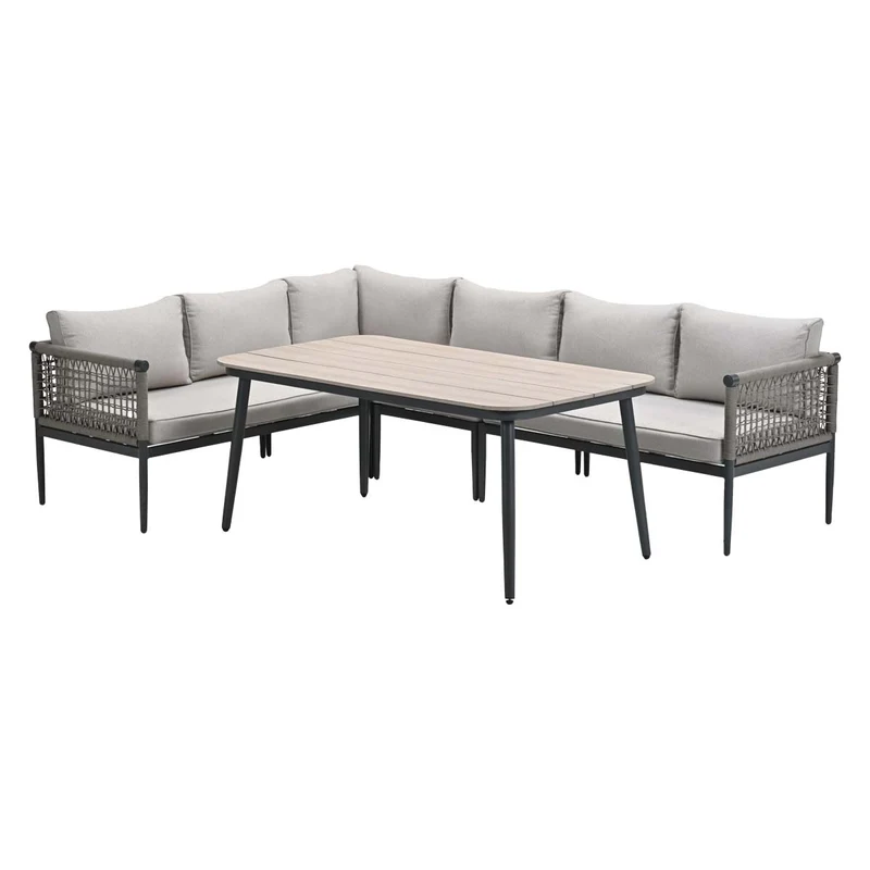Garden Impressions Teramon loungeset met hoge tafel taupe rope