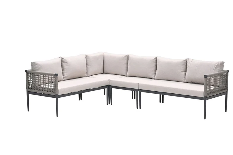 Garden Impressions Teramon loungeset met hoge tafel taupe rope