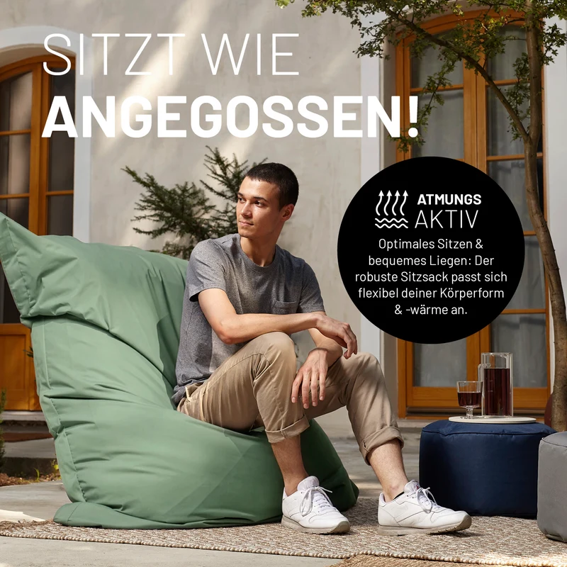 LUMALAND Sitzsack Classic XXL (380 L) - In- & outdoor - Pastell Grün
