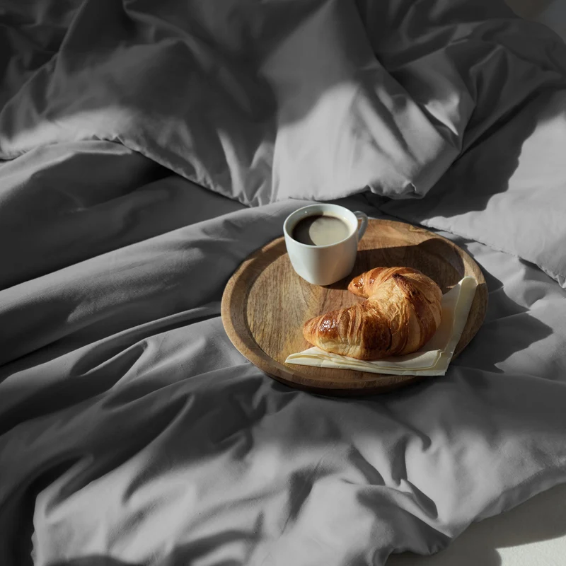 LUMALAND Premium Bettwäsche Everyday - Ganzjahres Bettbezug 155x200 cm & Kissenbezug 80x80 cm - Cool Grey