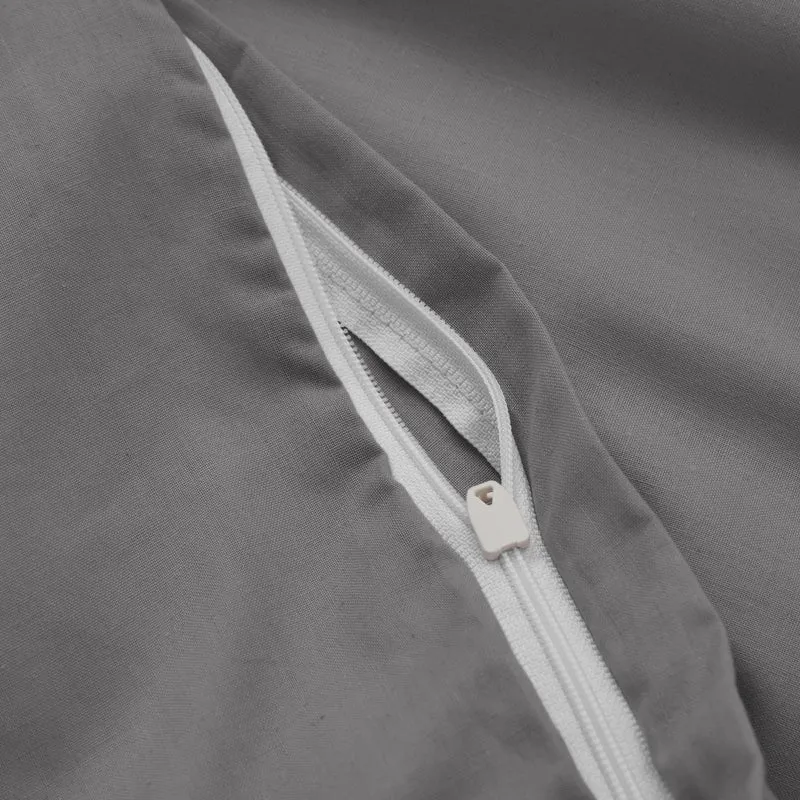 LUMALAND Premium Bettwäsche Everyday - Ganzjahres Bettbezug 155x200 cm & Kissenbezug 80x80 cm - Cool Grey