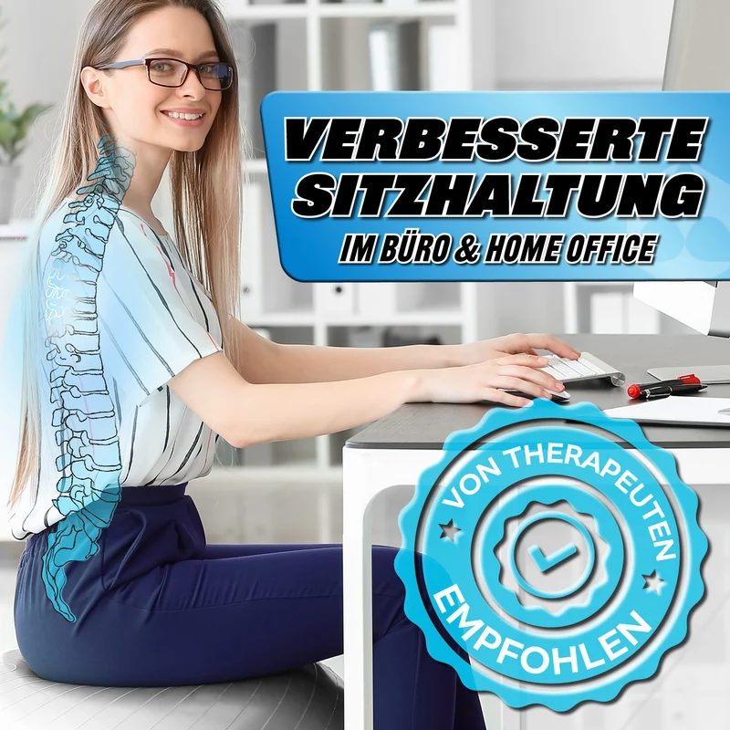 #DoYourFitness Gymnastikball inkl. Ballpumpe - Fitness Sitzball - Silber - 75 cm