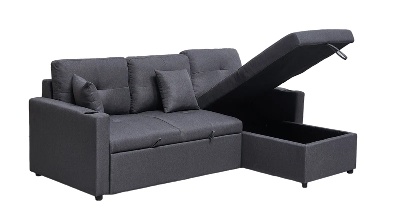3 Seater Sofa Bed with Reversible Storage Chaise