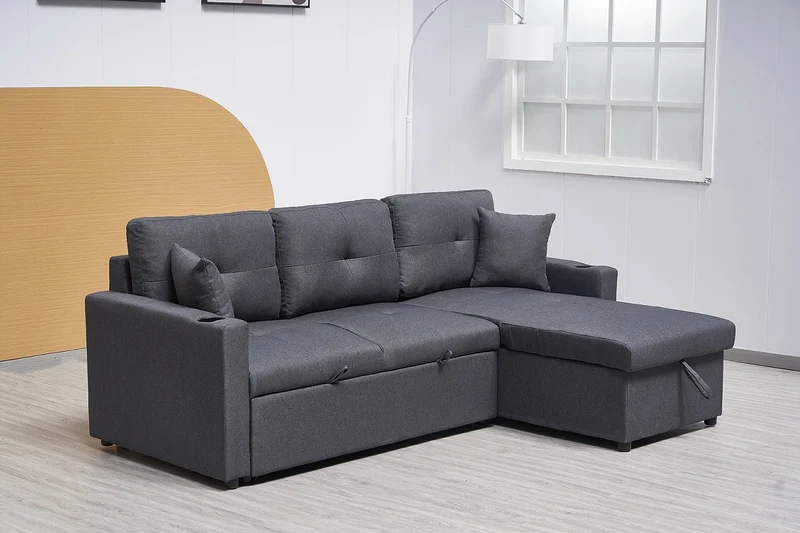 3 Seater Sofa Bed with Reversible Storage Chaise
