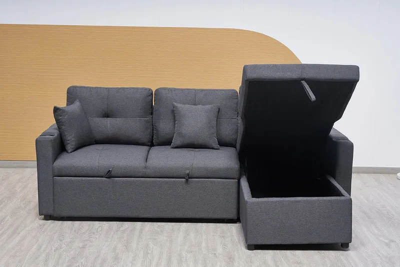 3 Seater Sofa Bed with Reversible Storage Chaise