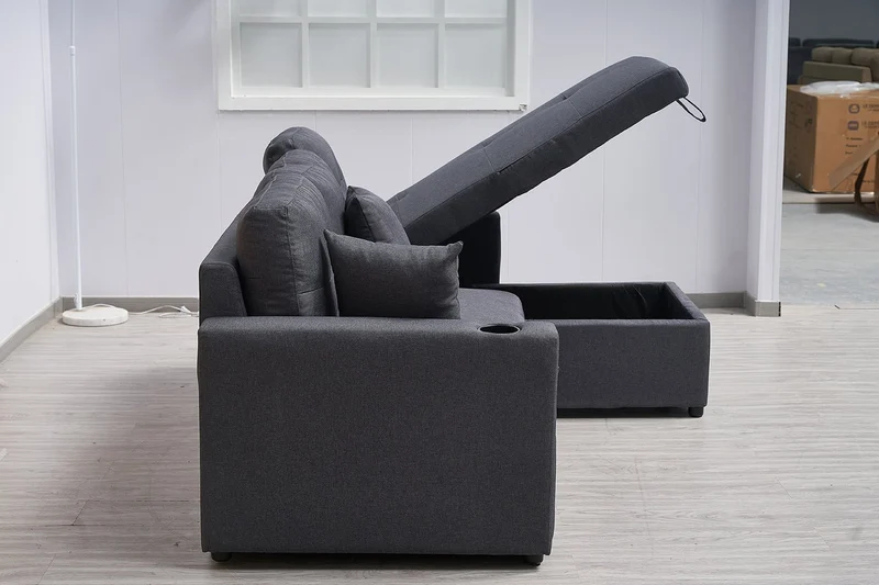 3 Seater Sofa Bed with Reversible Storage Chaise