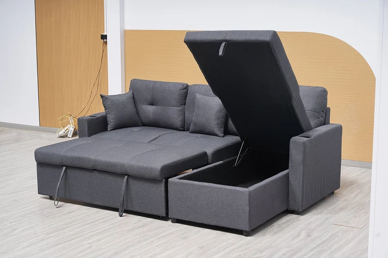 3 Seater Sofa Bed with Reversible Storage Chaise
