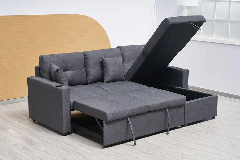 3 Seater Sofa Bed with Reversible Storage Chaise