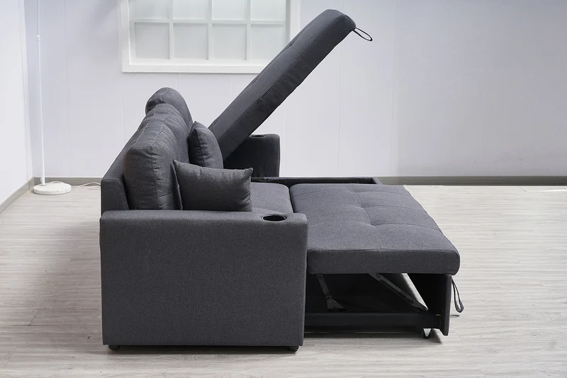 3 Seater Sofa Bed with Reversible Storage Chaise