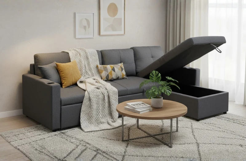 3 Seater Sofa Bed with Reversible Storage Chaise