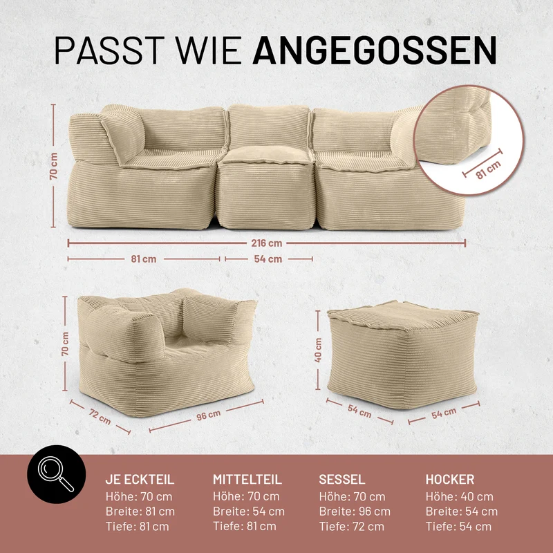 Modulares System CORD - Basic Set (5-tlg.) - Beige