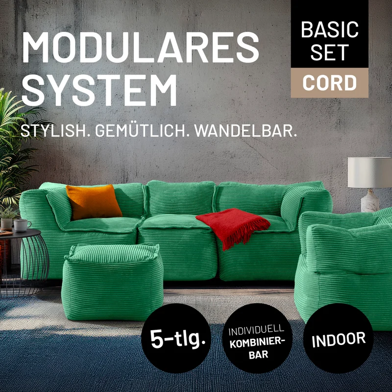 Modulares System CORD - Basic Set (5-tlg.) - Dunkelgrün