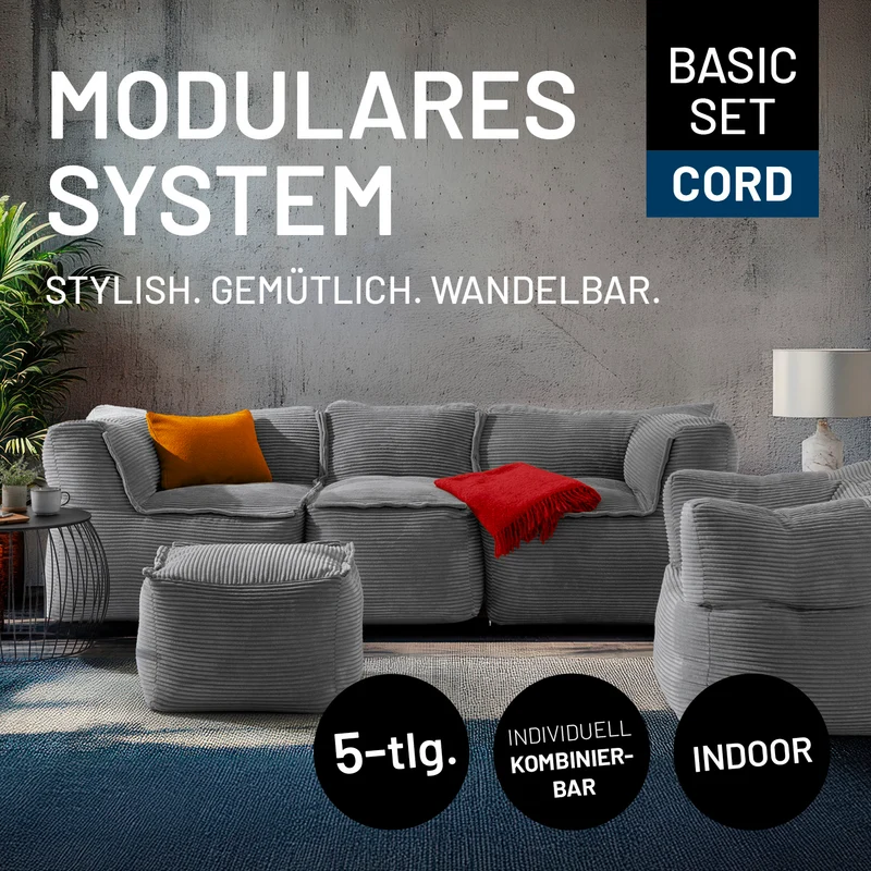 Modulares System CORD - Basic Set (5-tlg.) - Grau