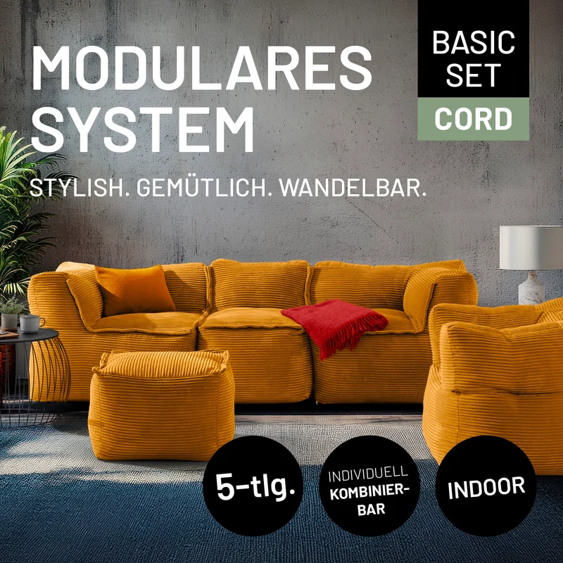 Modulares System CORD - Basic Set (5-tlg.) - Senfgelb