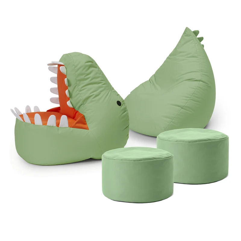 Kindersitzsack-Set "Dino" (4-tlg.) - Pastellgrün