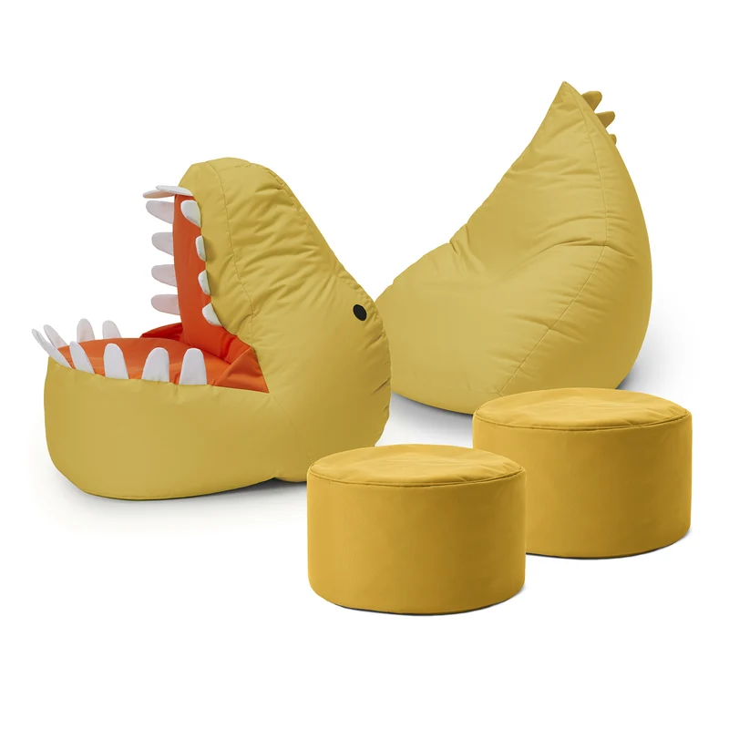 Kindersitzsack-Set "Dino" (4-tlg.) - Senfgelb