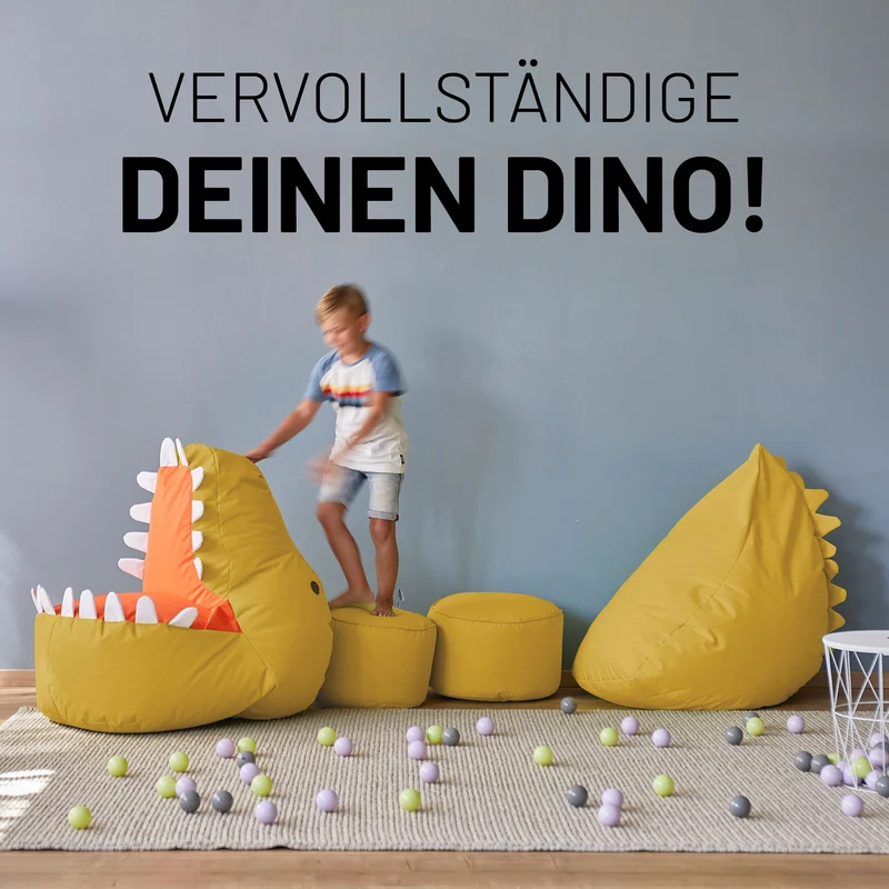 Kindersitzsack-Set "Dino" (4-tlg.) - Senfgelb