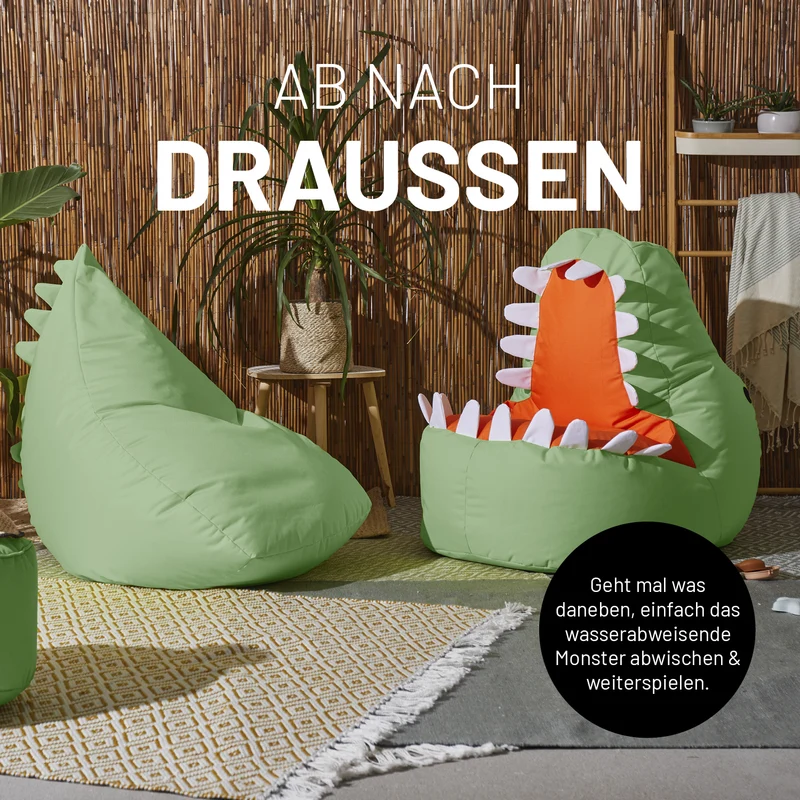 Kindersitzsack-Set "Dino" (2-tlg.) - Pastellgrün