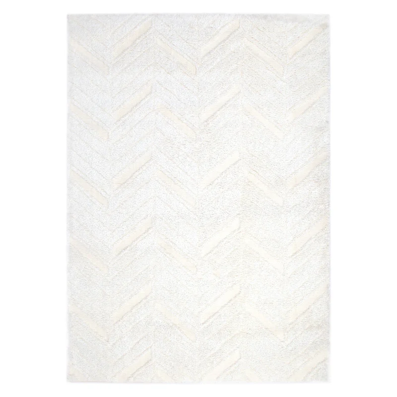 Tender Chevron Cream Shag Rug