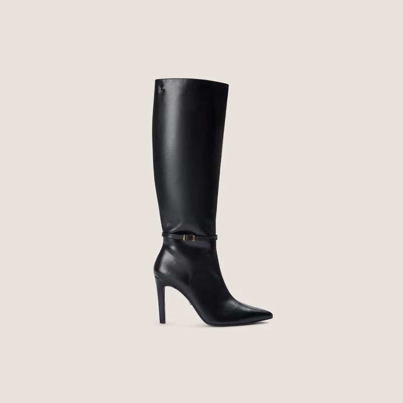 Juni Knee-High Leather Boots - Black