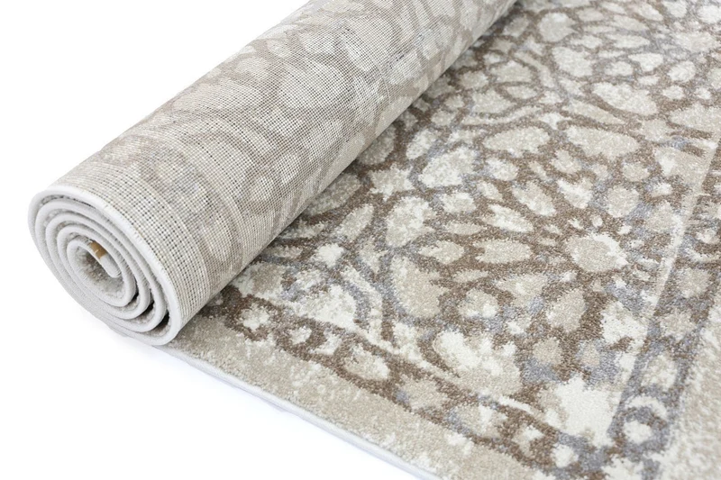 Grey and Beige Demask Rug