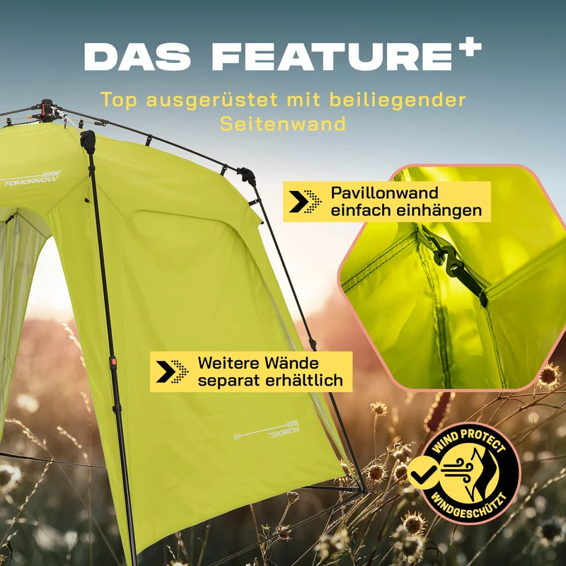 Where Tomorrow - Pop up Pavillon - Faltpavillon - 10 Sek. Quick-up-Aufbau - Grün