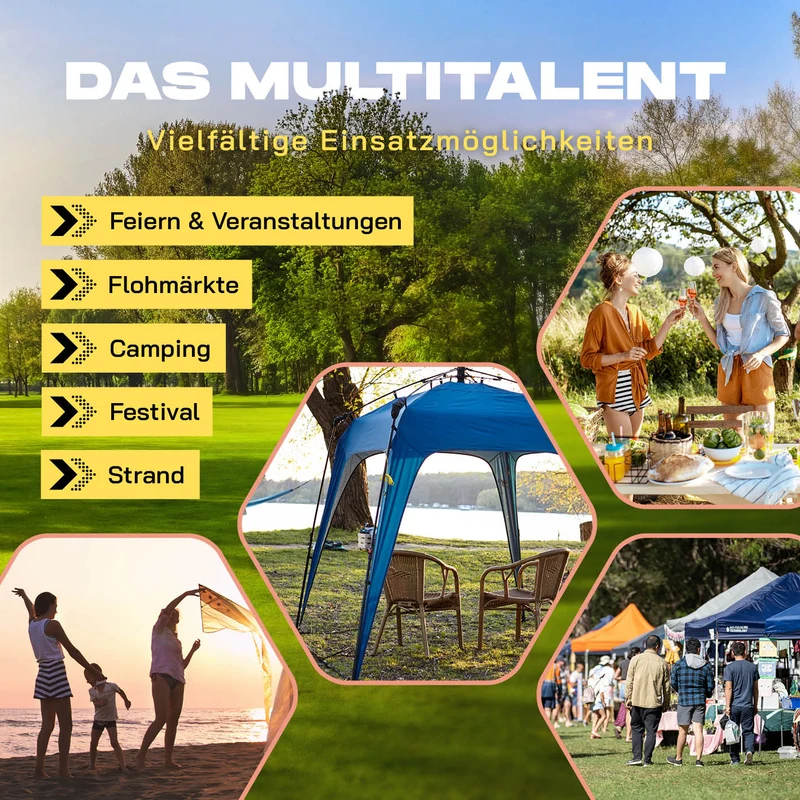 Where Tomorrow - Pop up Pavillon - Faltpavillon - 10 Sek. Quick-up-Aufbau - Grün
