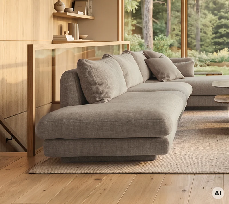 Bloom open-end sofa module, right with plinth
