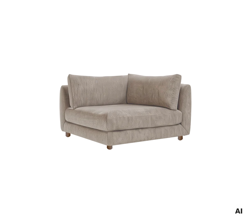 Bloom corner sofa module with teak legs