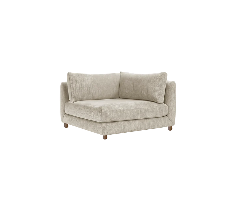 Bloom corner sofa module with teak legs