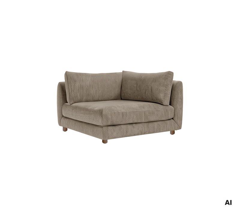 Bloom corner sofa module with teak legs