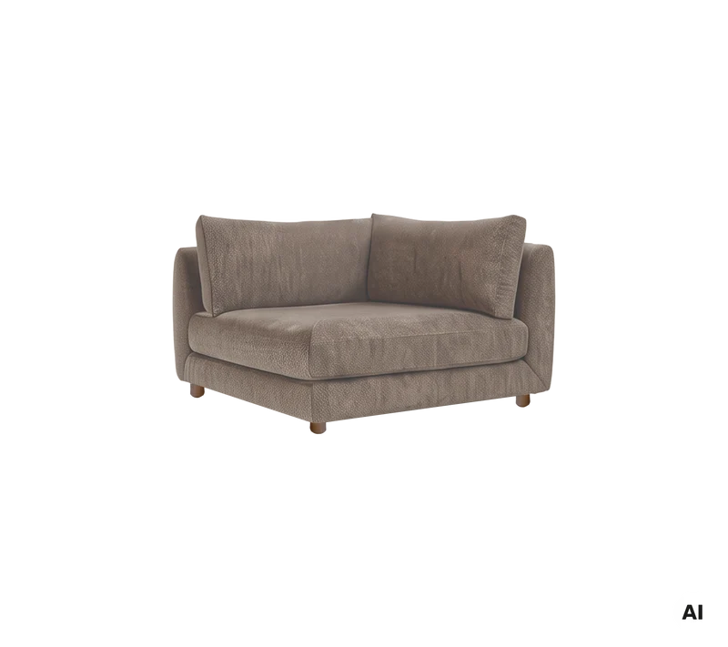 Bloom corner sofa module with teak legs