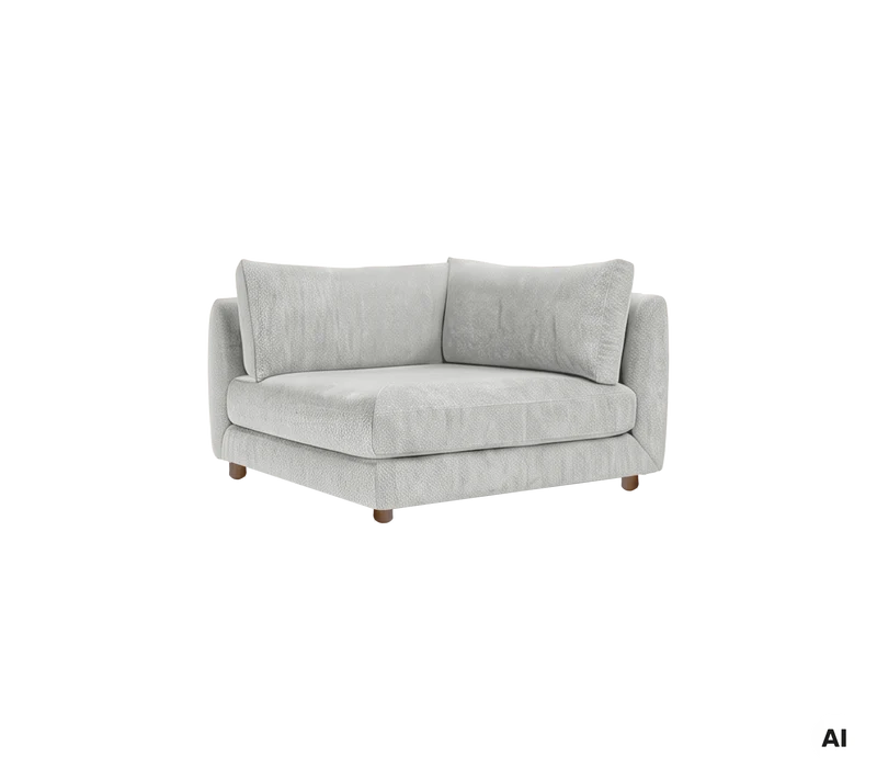 Bloom corner sofa module with teak legs