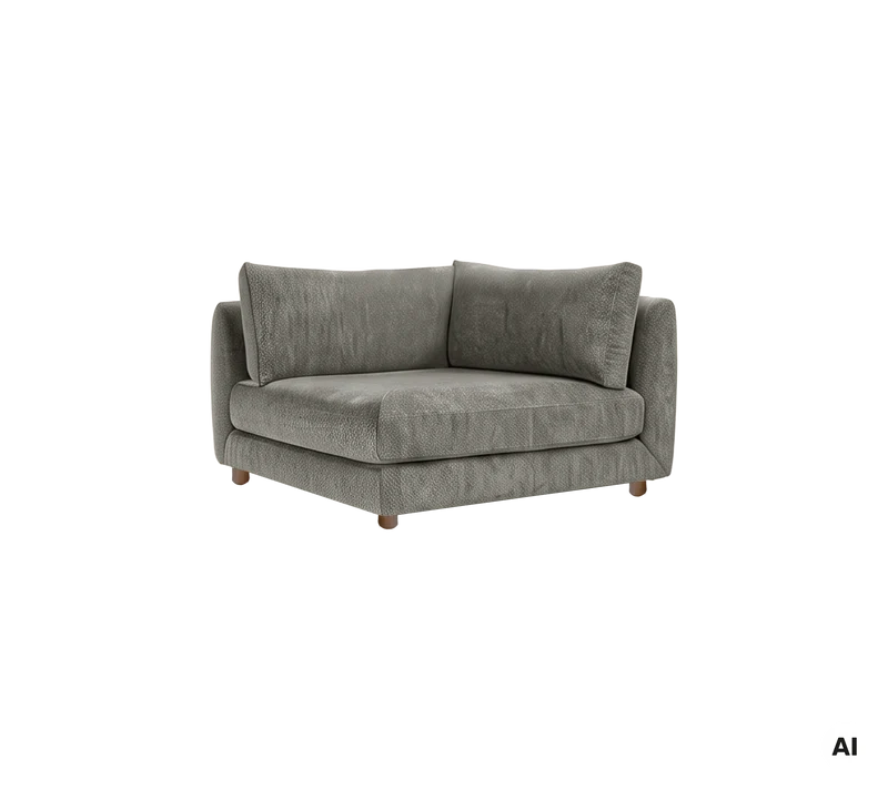 Bloom corner sofa module with teak legs