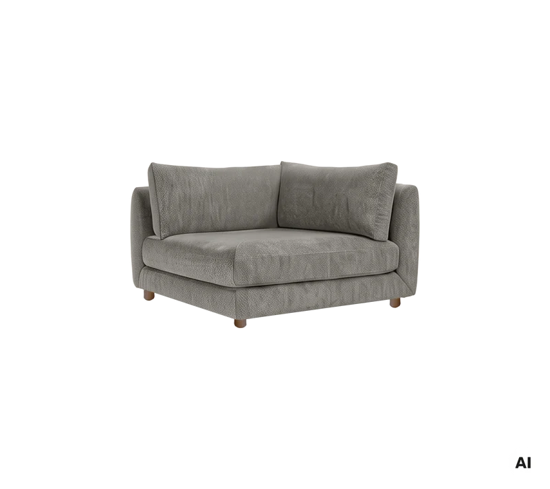 Bloom corner sofa module with teak legs