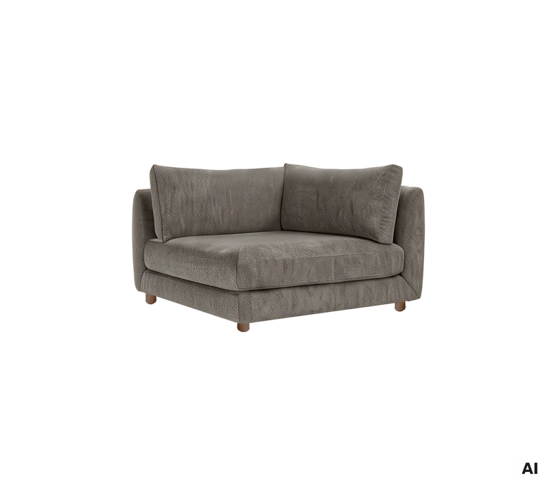 Bloom corner sofa module with teak legs