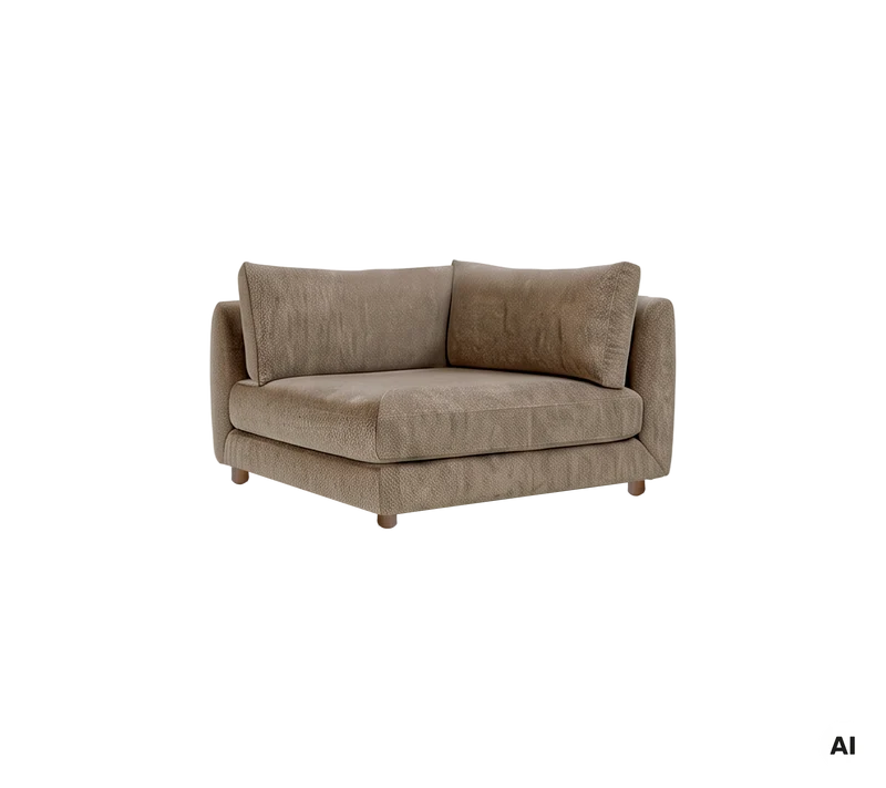 Bloom corner sofa module with teak legs