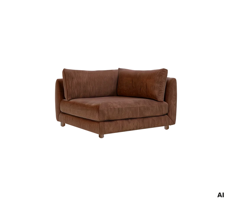 Bloom corner sofa module with teak legs